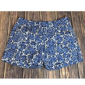 Michael Kors Shorts Womens Size 4 Blue Black Floral Print Summer Resort Casual